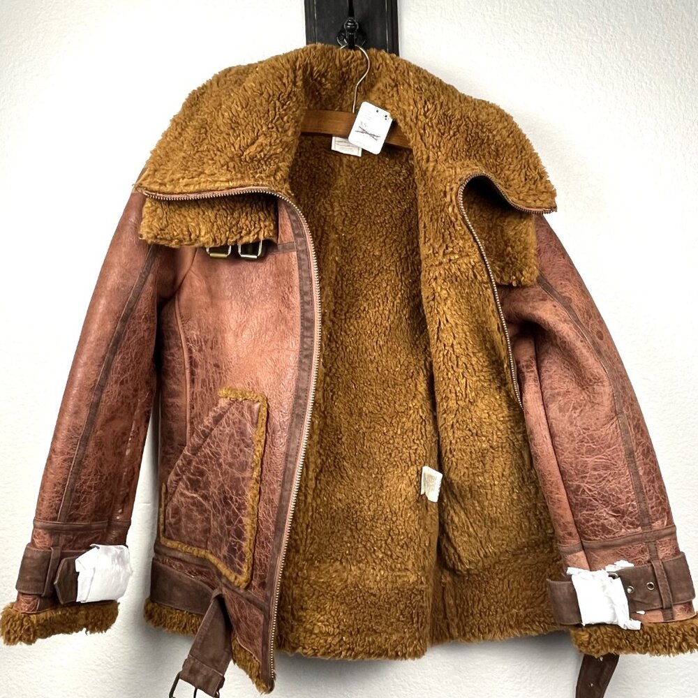 Free People Leather Jacket Size XSmall - NEW - Picture 8 of 12